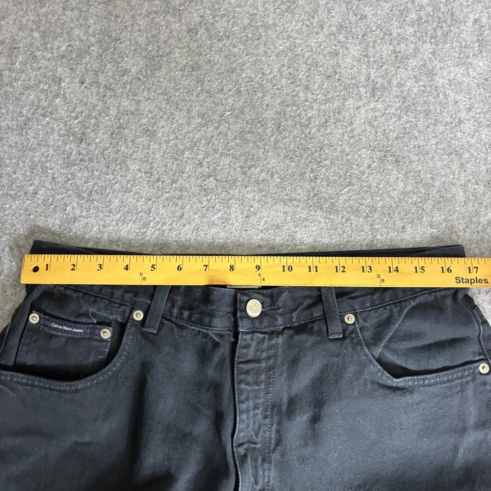 Calvin Klein Jeans Mens 33x32 Black Straight Leg Denim Pants Vintage 100% Cotton - Picture 4 of 7